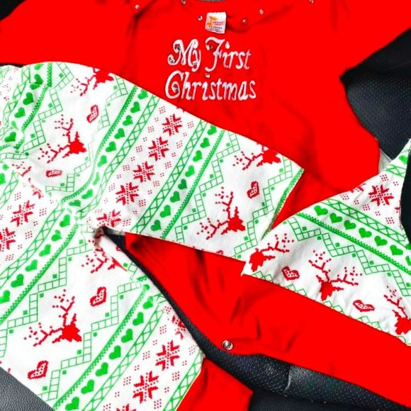 Baby's 1st Christmas Outfit *onesie, pants & hat* - Picture 1 of 1